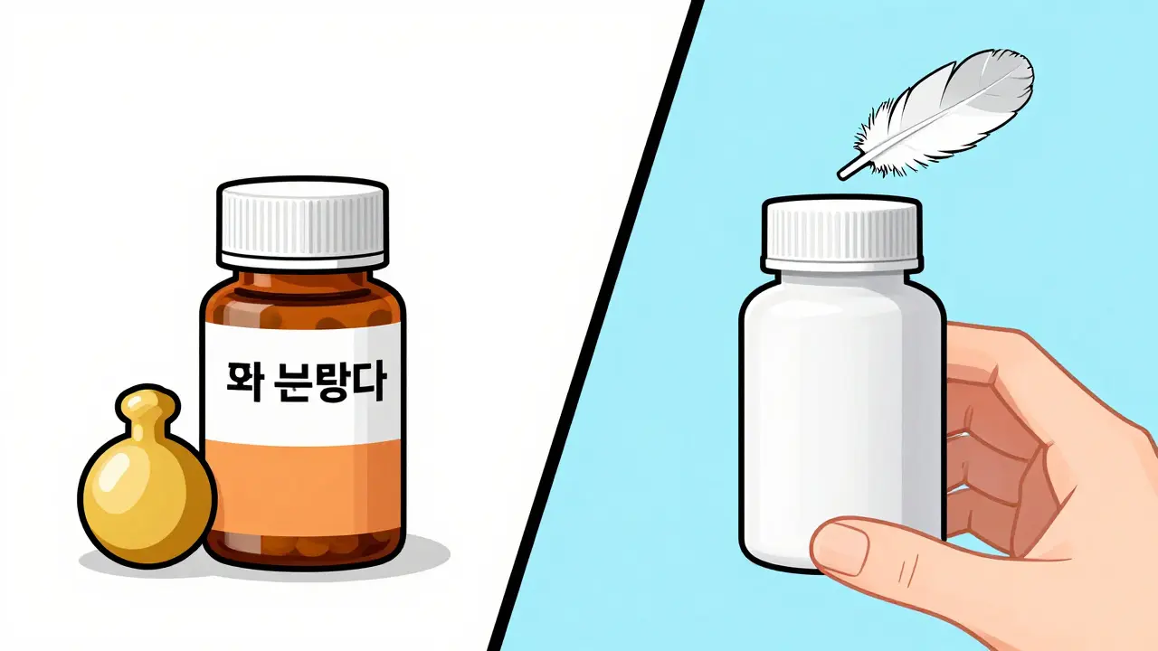 Comparison showing generic pills are cheaper than brand name