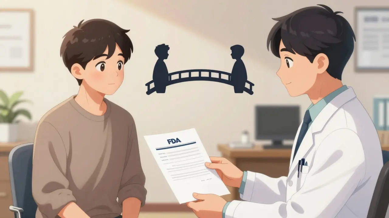 Patient handing printed document to doctor in calm consultation