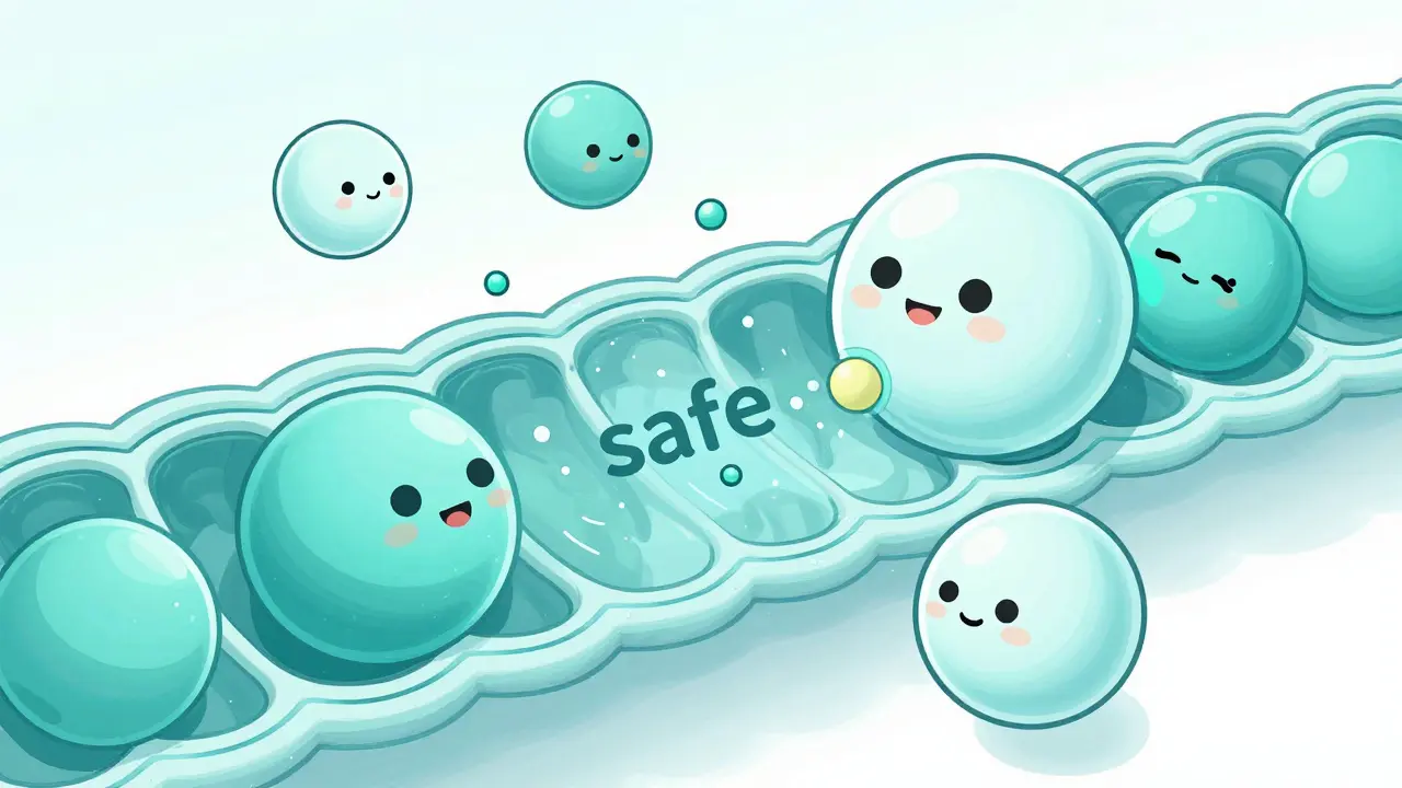 Abstract illustration of drug molecules and milk transfer