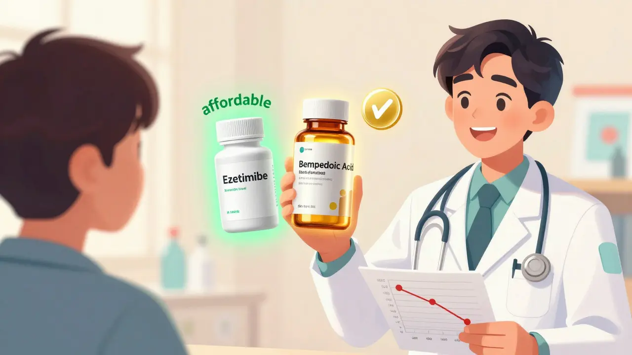 Doctor discussing cholesterol medication options with patient